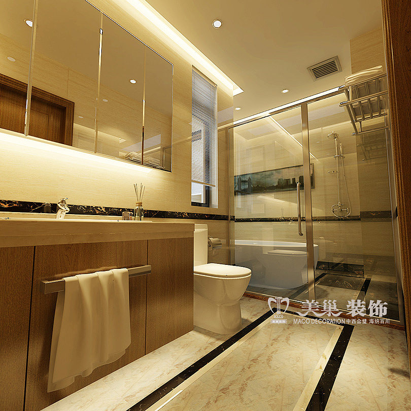 升龙城装修135平三室两厅新古典样板间——卫生间