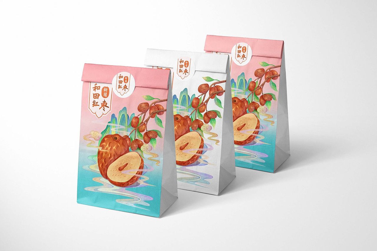 原创包装插画｜新疆和田红枣（图ZMzQ3MjI3NTMy） - 商业插画 - 站酷设计师插画师柠萌子原创素材 - 站酷ZCOOL