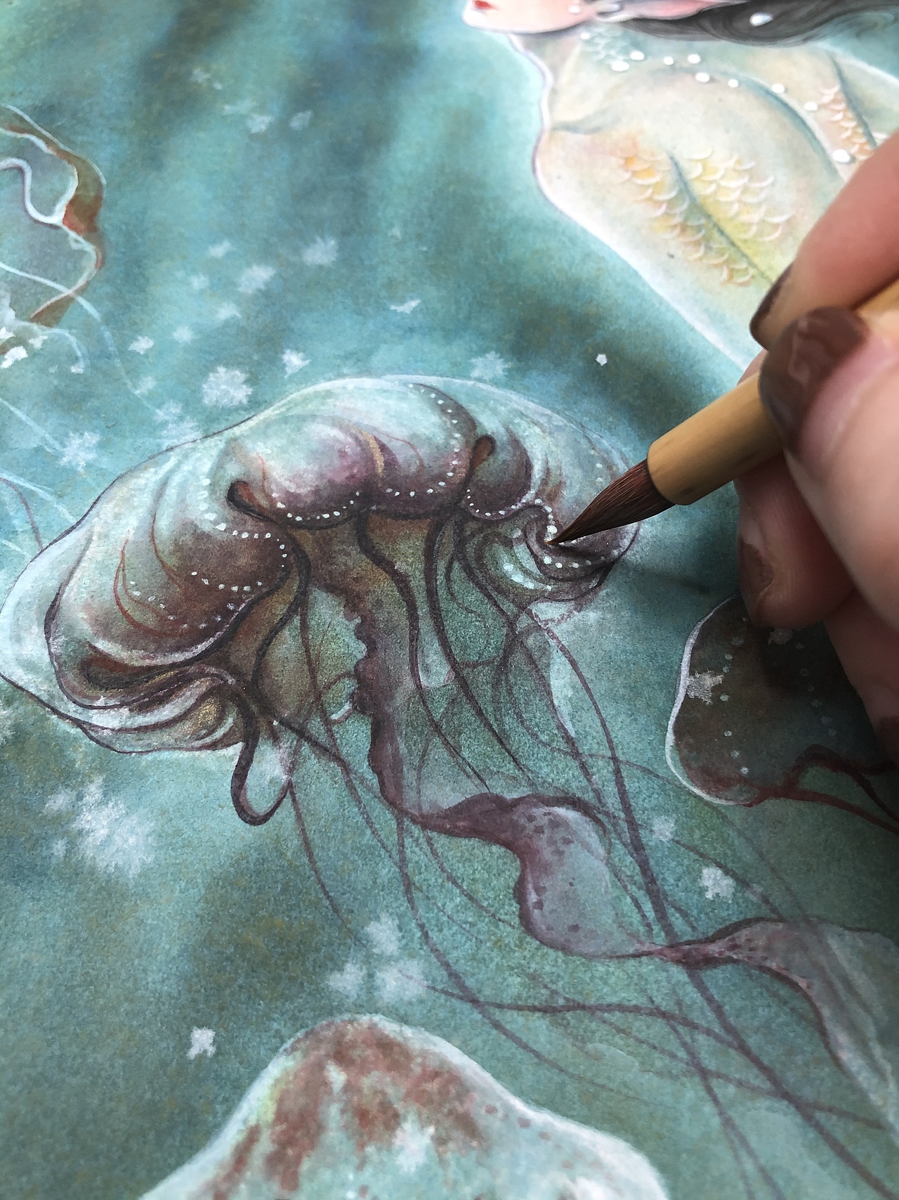 山海经系列之南海鲛人（图ZMjQ4NzQzMTky） - 商业插画 - 站酷设计师发芽MsFarrah原创素材 - 站酷ZCOOL