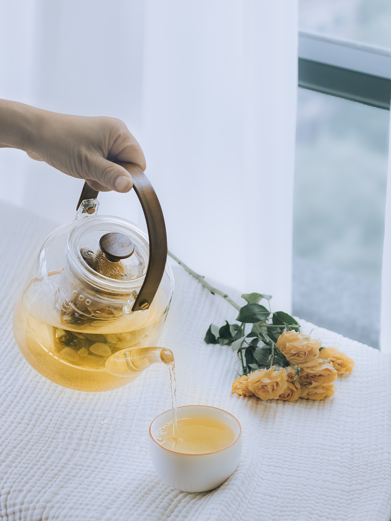 自然光静物摄影:喝茶