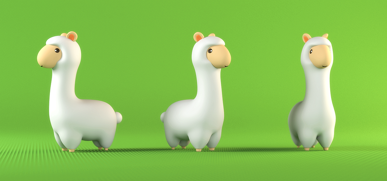 纯洁的白色小羊驼