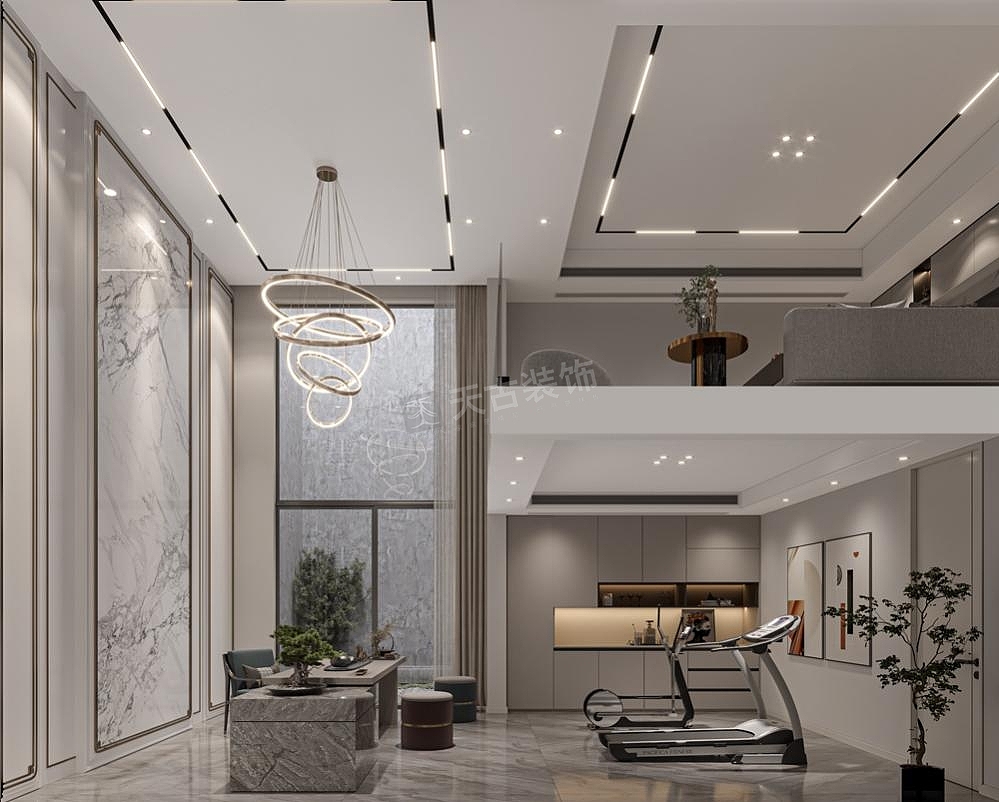 新江与城天越装修,现代轻奢风格方案设计,渝北别墅装修