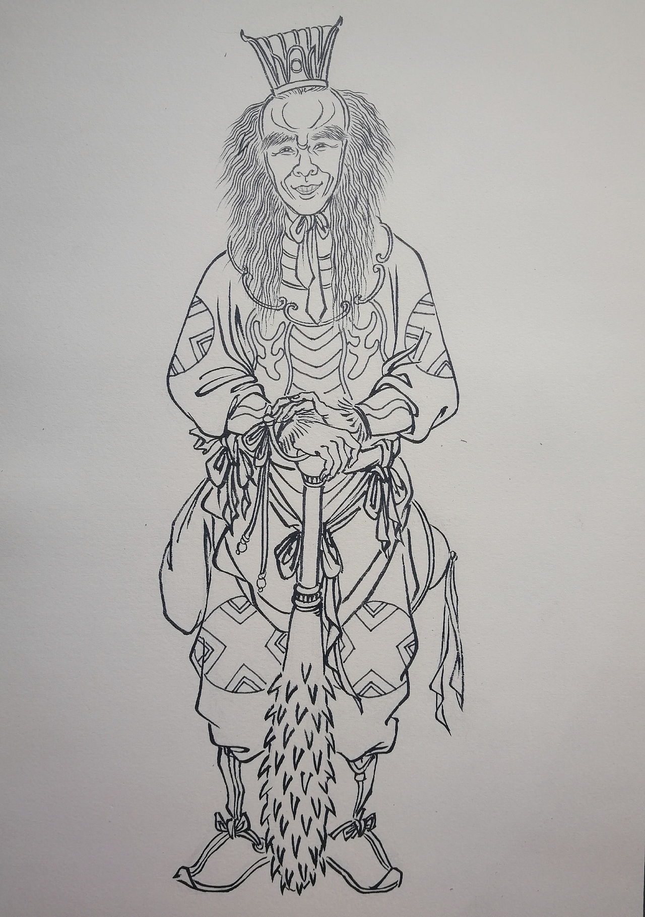 塑新斋潘纪坤手绘古风插画西游记人物造型黄眉大王