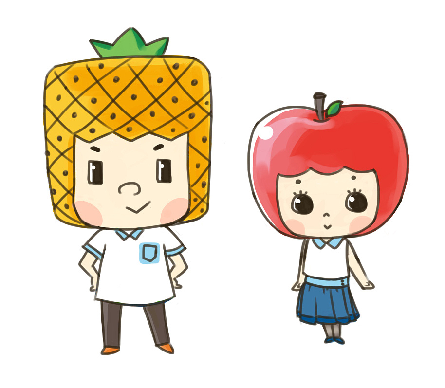 练习---水果人物|插画|艺术插画|冰金蓝 - 原创作品 - 站酷 (zcool)