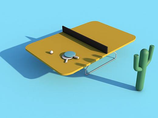 乒乓球桌场景 C4D