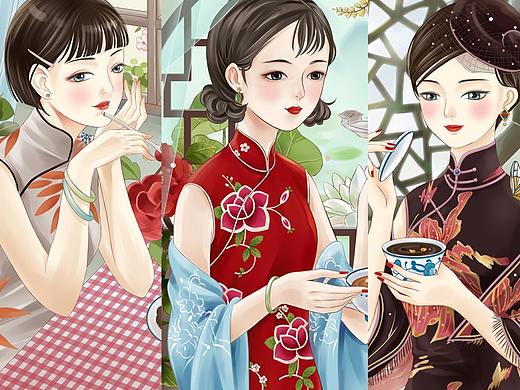 悠和馆养生滋补品牌插画包装