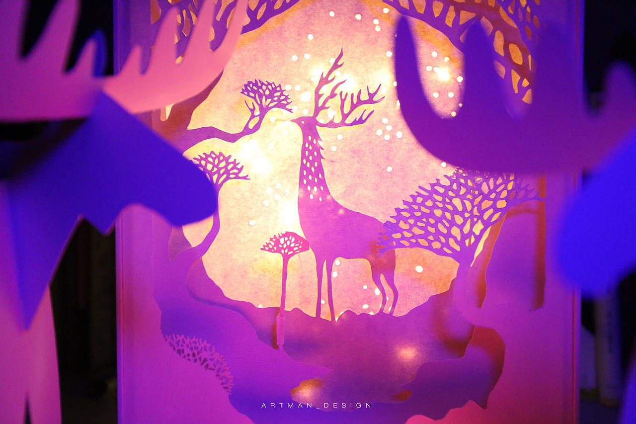 《梦鹿》の剪纸幻灯片（图ZNDI4MTA2MDg=） - 绘画 - 站酷设计师michaelpst原创素材 - 站酷ZCOOL