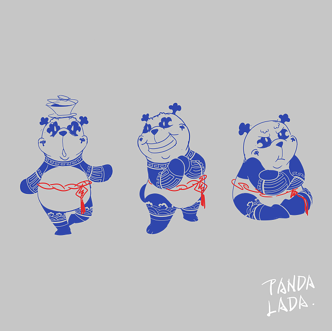 熊猫IP：Pandalada（图ZMTU2NjY4NDI4） - 商业插画 - 站酷设计师Kuro小黑原创素材 - 站酷ZCOOL