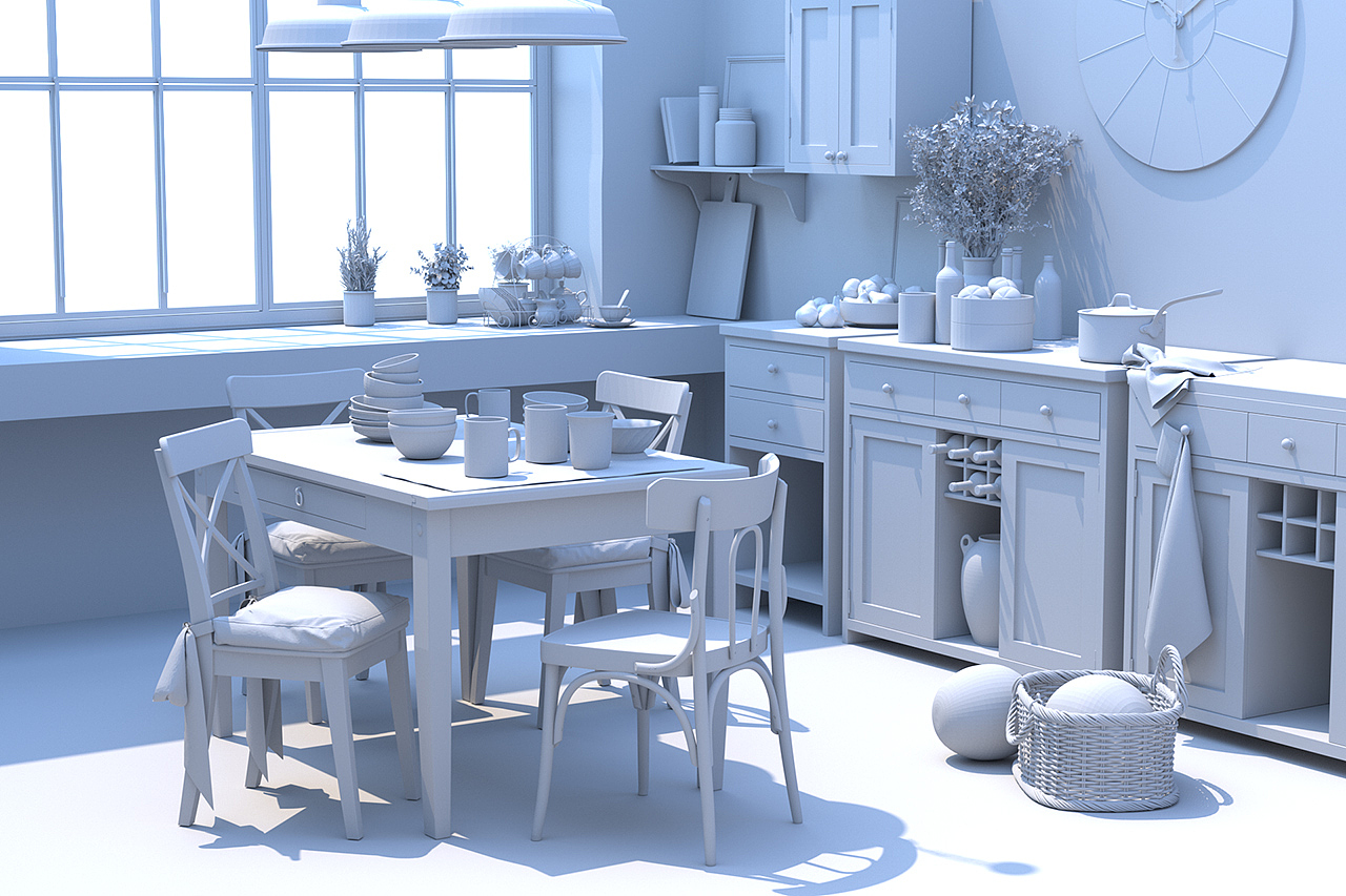 C4D渲染练习-厨房室内（图ZMTQyNzU2MjY4） - 场景 - 站酷设计师陆不逊原创素材 - 站酷ZCOOL