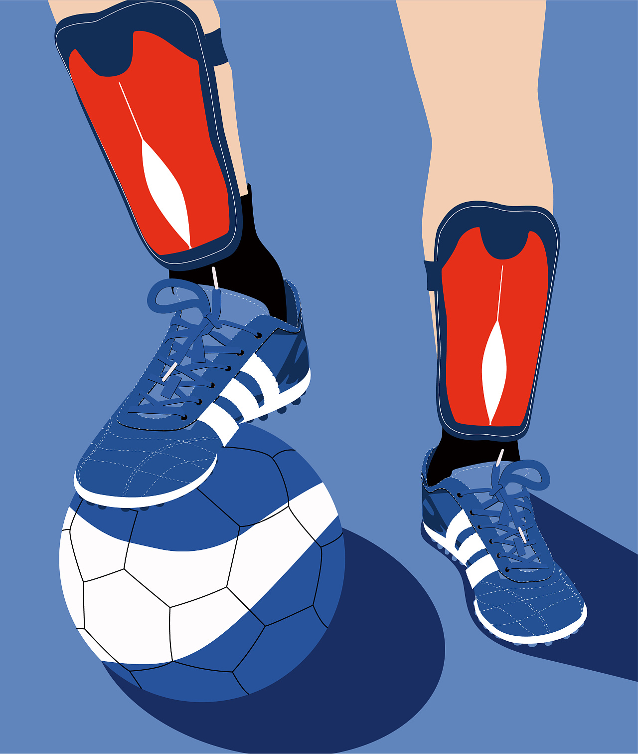 系列球类运动 极简 扁平风格插画