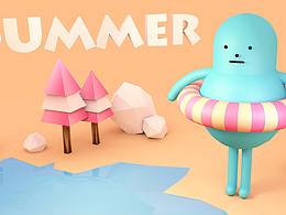 c4d練習(xí)-小怪獸