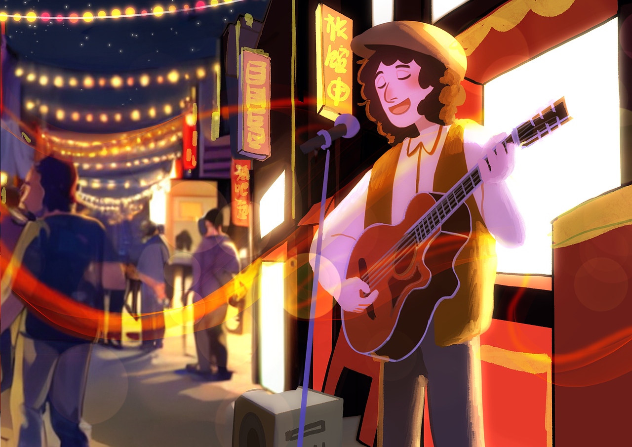 灯影流转-夜市主题系列插画设计（图ZMzQyNzQ4MTk2） - 绘本 - 站酷设计师joshio原创素材 - 站酷ZCOOL