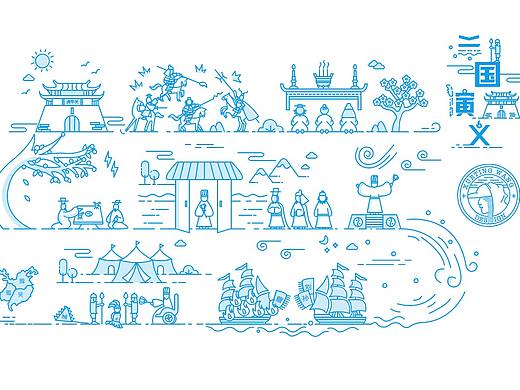 线性插画—《三国演义》