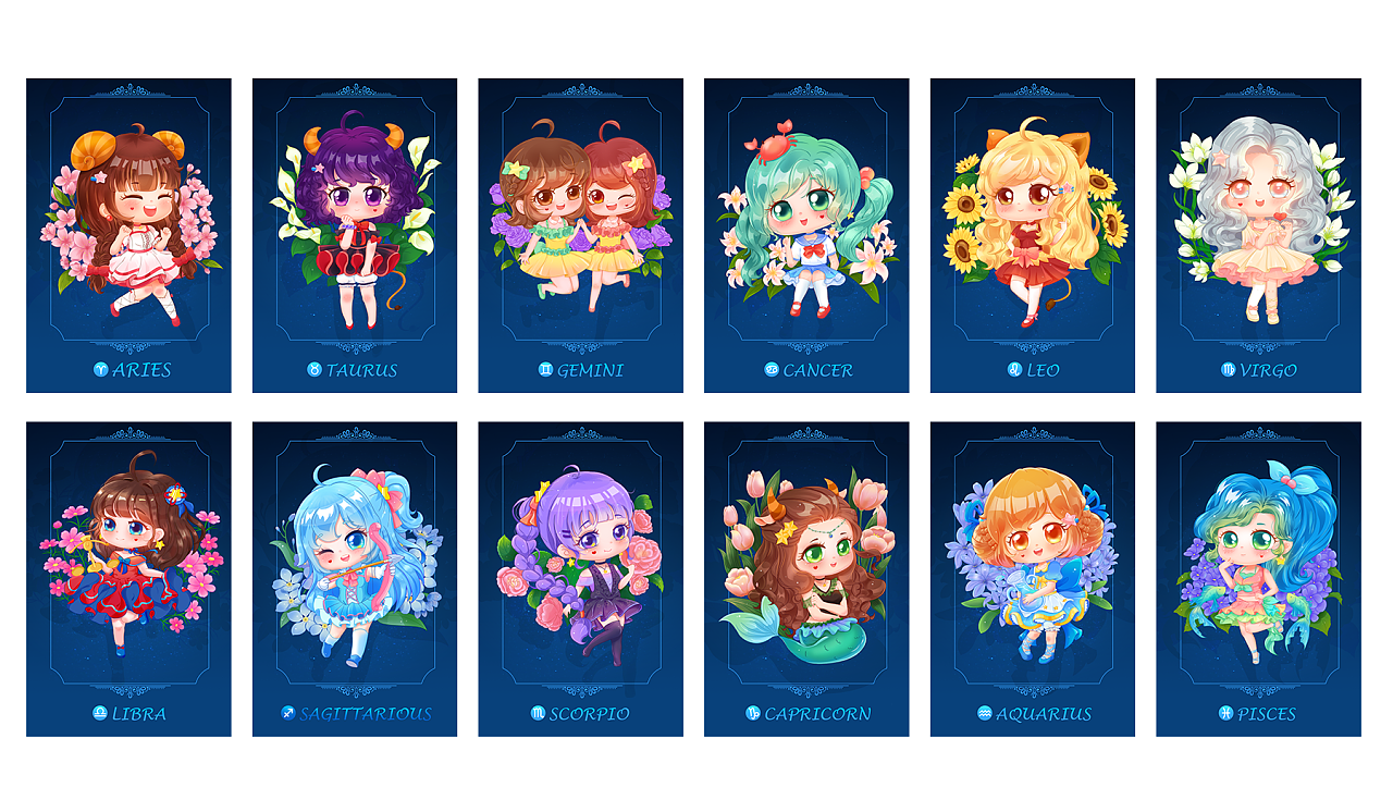 12星座小姐姐q版形象