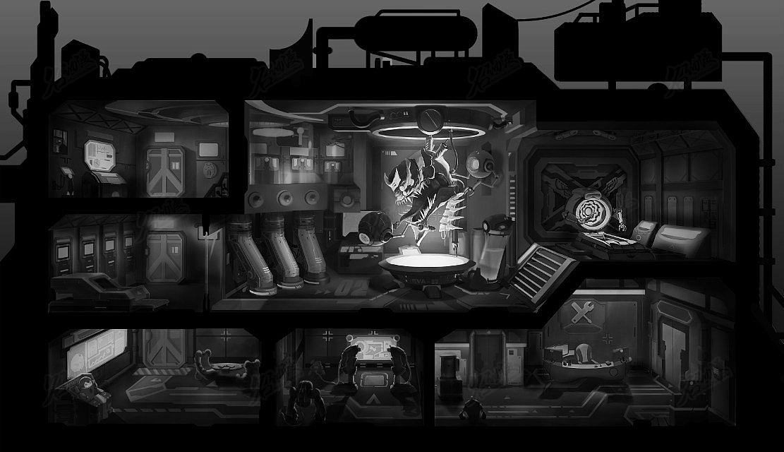 实验室内部设计|原创|实验室|室内-场景原画作品图片素材广州/插画师