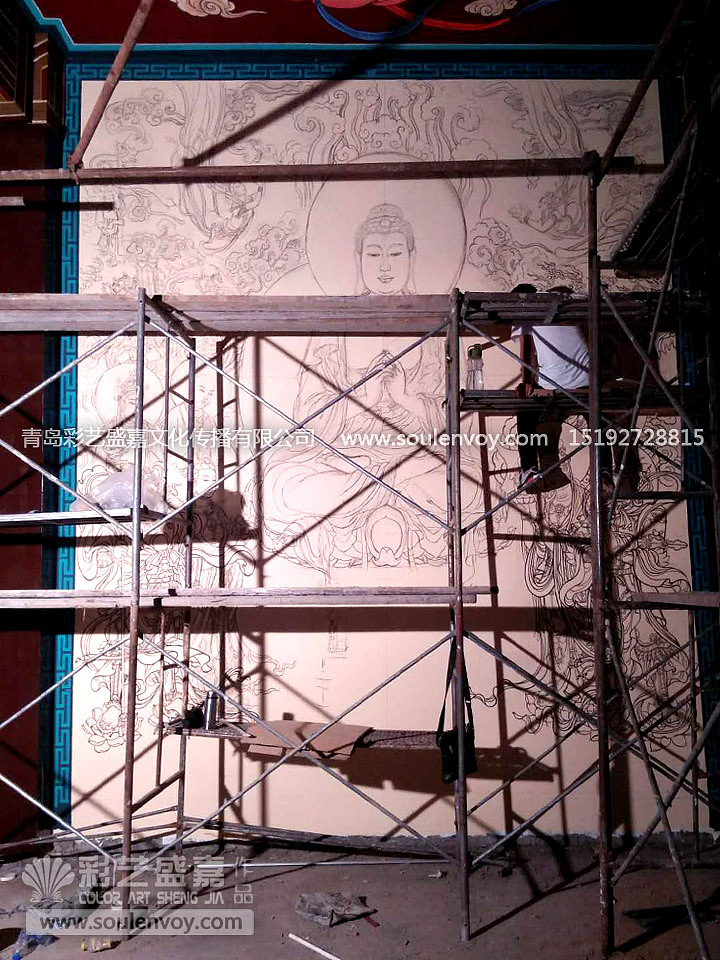河北省永清县安育清真寺佛堂彩绘壁画