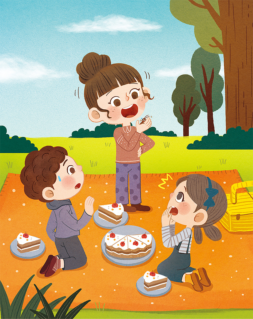 中小学生英语杂志类商业欧美风格儿童插画