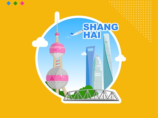 上海外滩街景贴纸