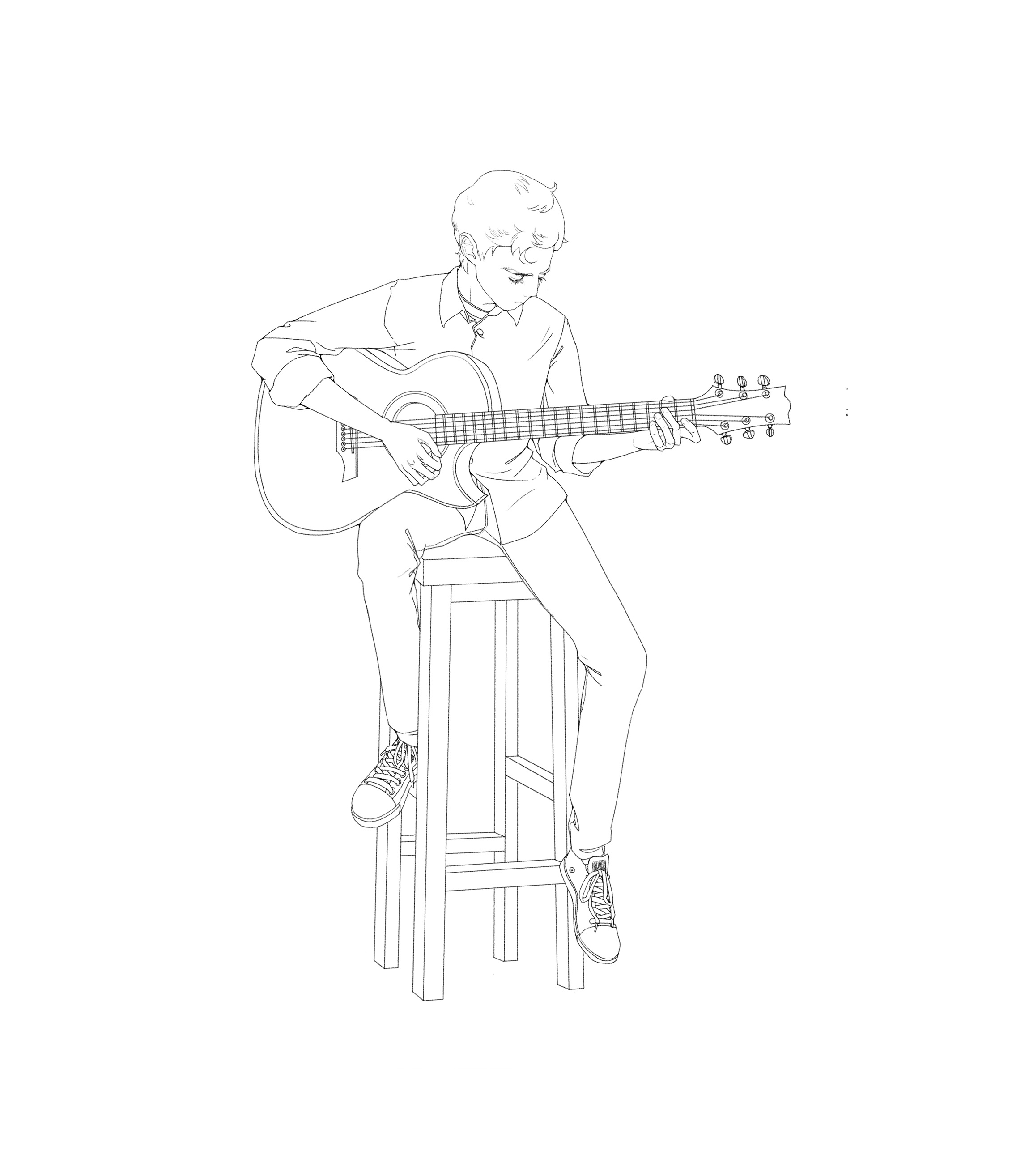 弹吉他的男孩|插画|儿童插画|花骨朵绘本 - 原创作品 - 站酷 (ZCOOL)
