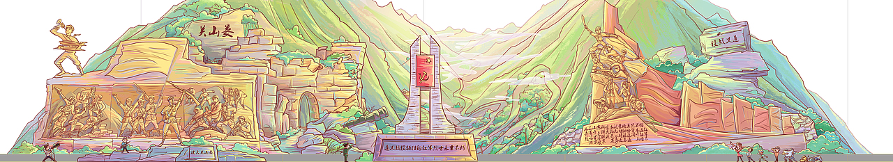 城市-景点-插画