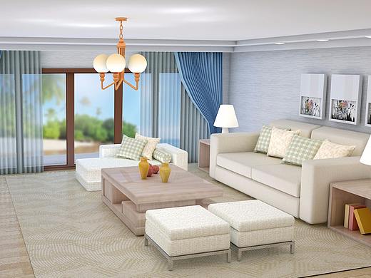 C4D客厅效果图设计