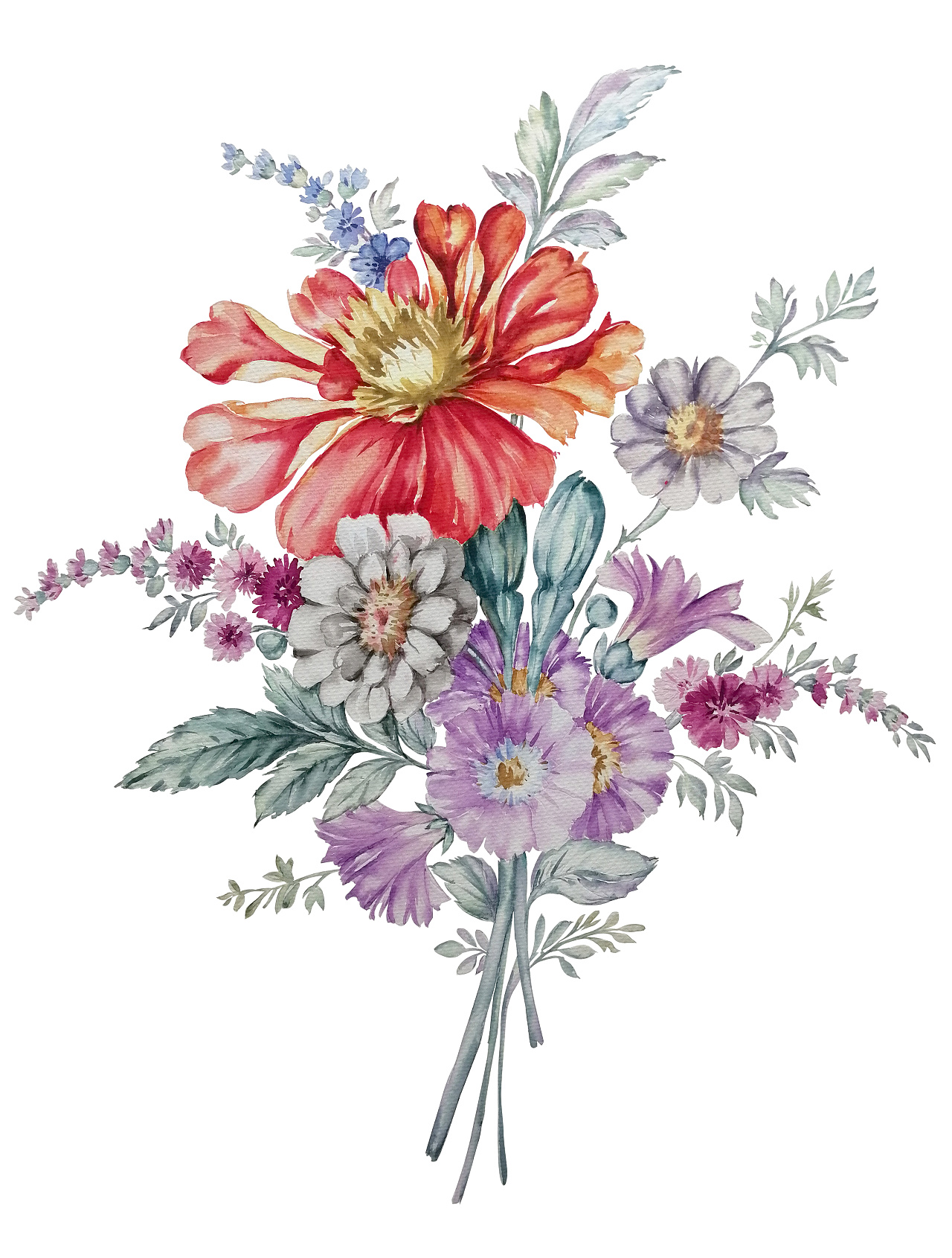 水彩花卉系列之手捧花|插画|创作习作|画里话外先生 - 原创作品