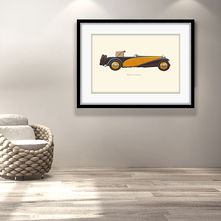 复古汽车挂画安徽咖啡厅酒吧会所装饰画书房装饰挂画