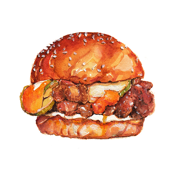 汉堡手绘和排版练习（图ZMTY4NjIxMzQw） - 创作习作 - 站酷设计师IRIS1204原创素材 - 站酷ZCOOL