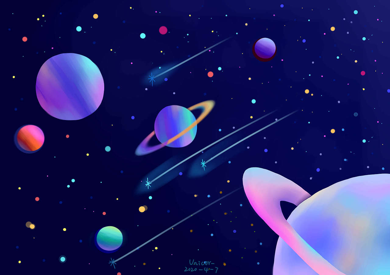 星空与 系列合集|插画|创作习作|unicor_原创作品-站酷zcool