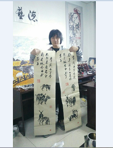 2江苏泰州周女士收藏买吴俊彬书画作品《富贵牡丹》6幅