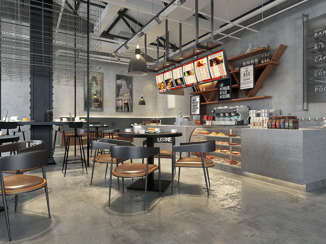 北京工业咖啡厅设计
