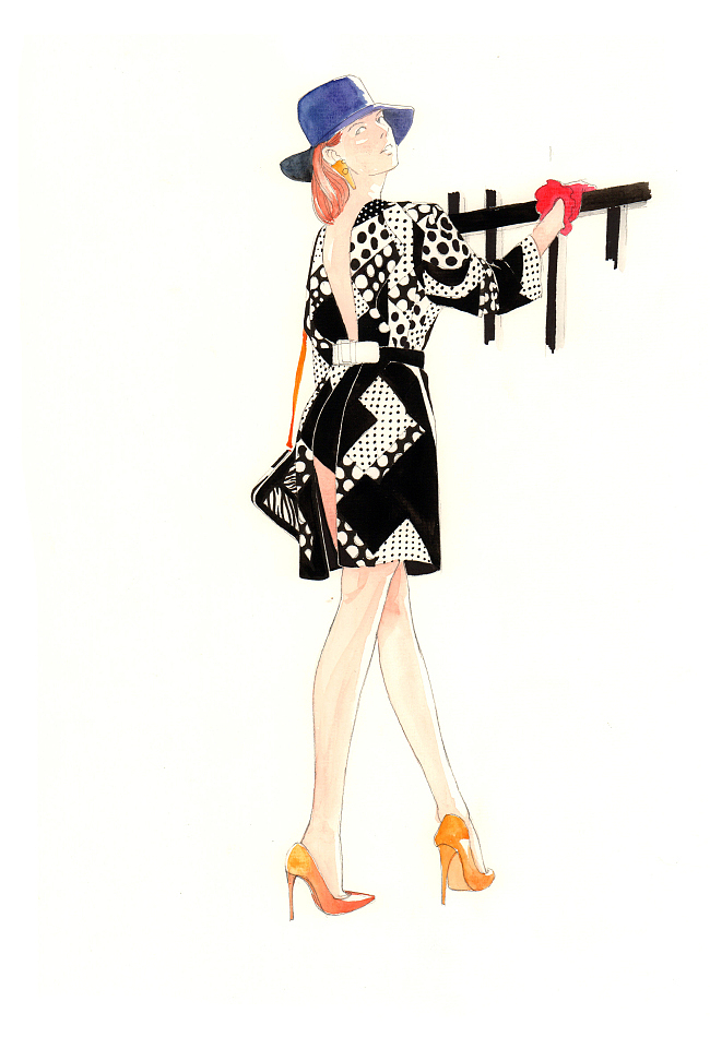 绘师yellow黄哲作品:时装画手绘表现步骤详解