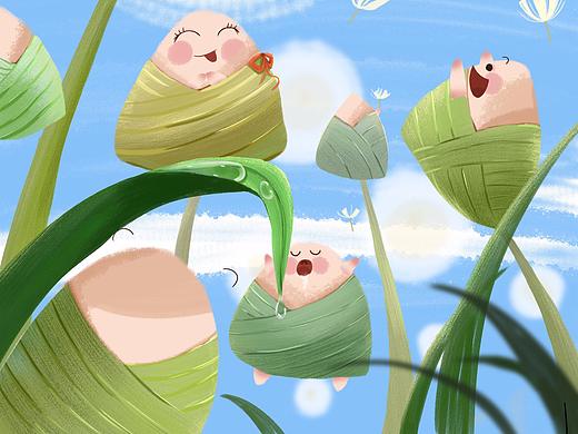 端午节系列——蒲公英粽子（个人主页-ZNTMwODg0Njg=） - 创作习作 - 站酷设计师栗恩恩原创素材 - 站酷ZCOOL