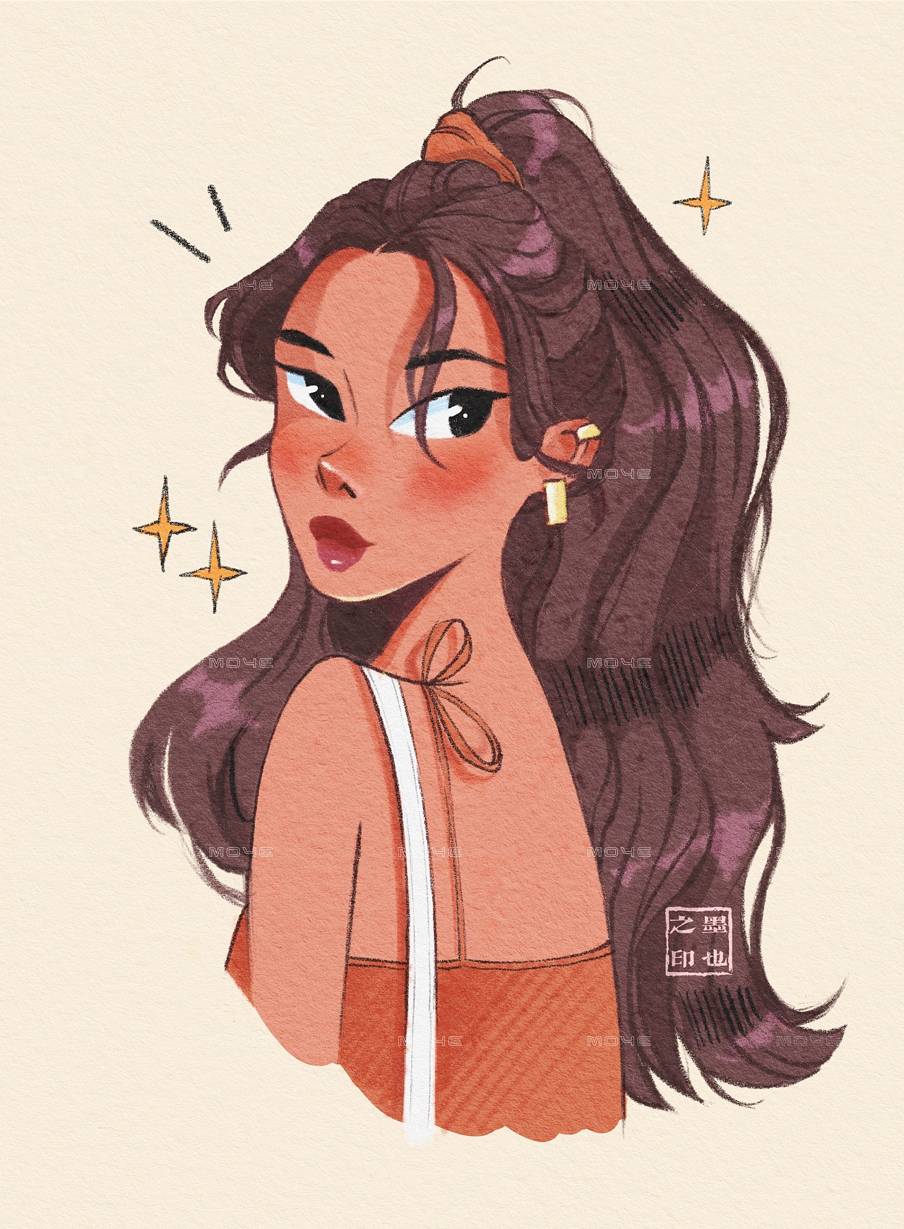 欧美风插画临摹|插画|商业插画|墨也moye插画 - 临摹作品 - 站酷