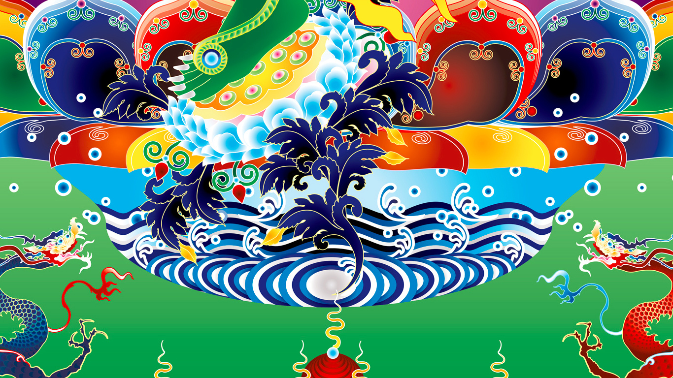 矢量绿度母,根据同修师兄指点加以修改至此