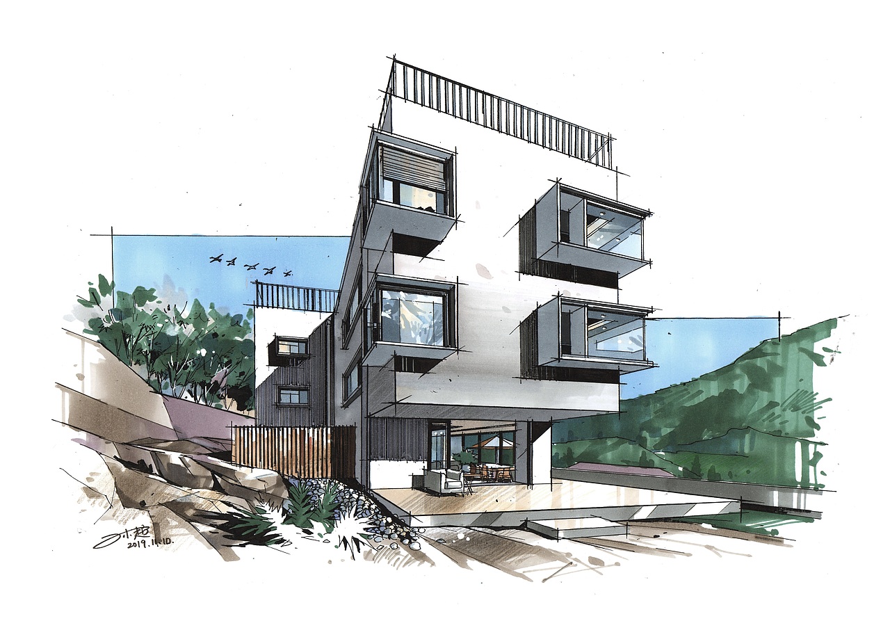 建筑设计手绘系列作品（三）