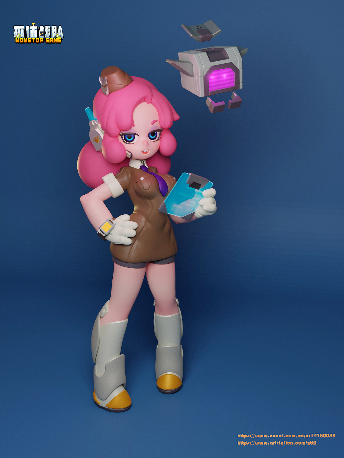 不休战队看板娘3d雕刻练习