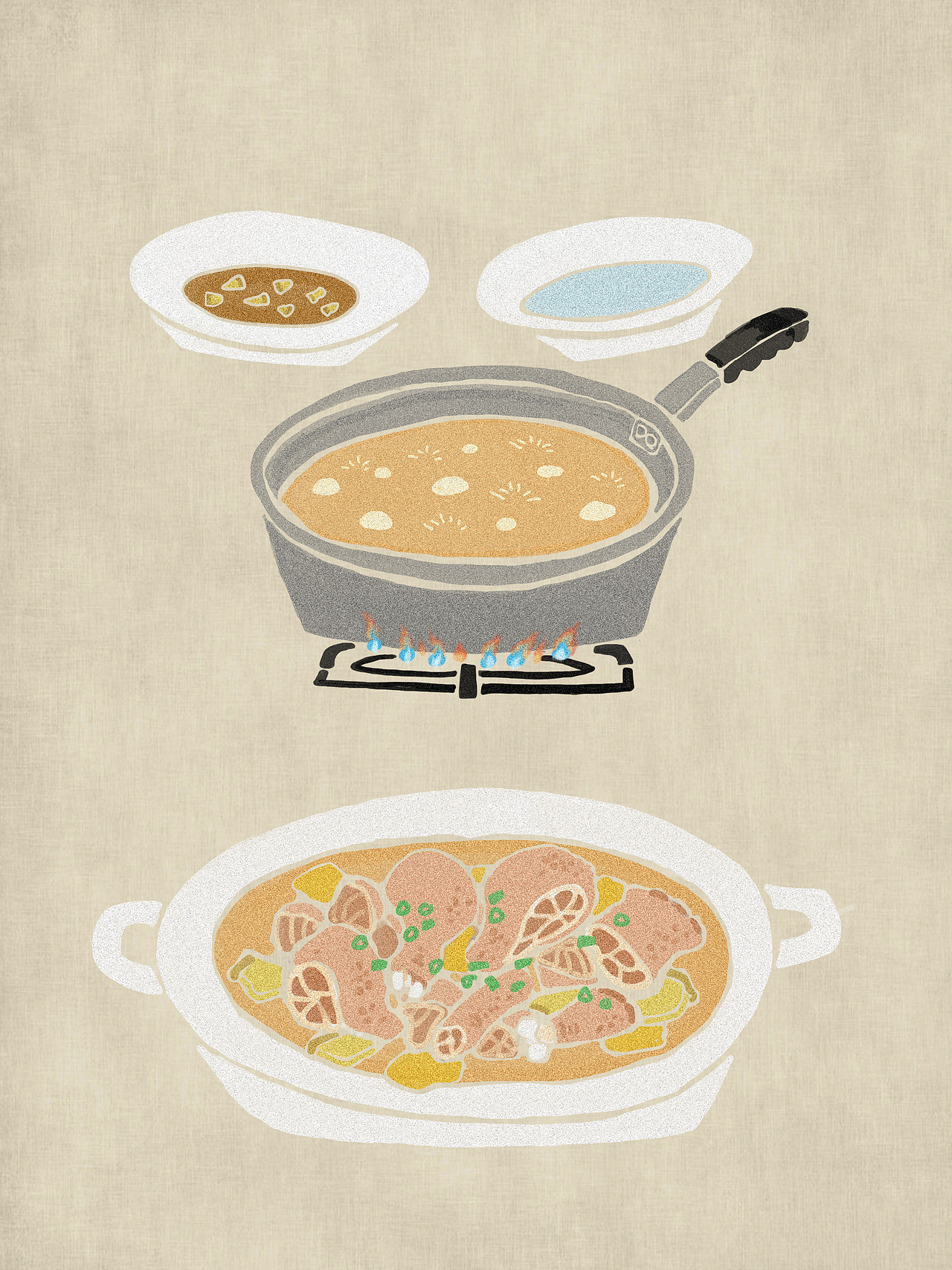 《黄小厨》系列手绘文艺风美食制作插画（图ZMTcwOTc0MjY4） - 商业插画 - 站酷设计师插画师周天天原创素材 - 站酷ZCOOL