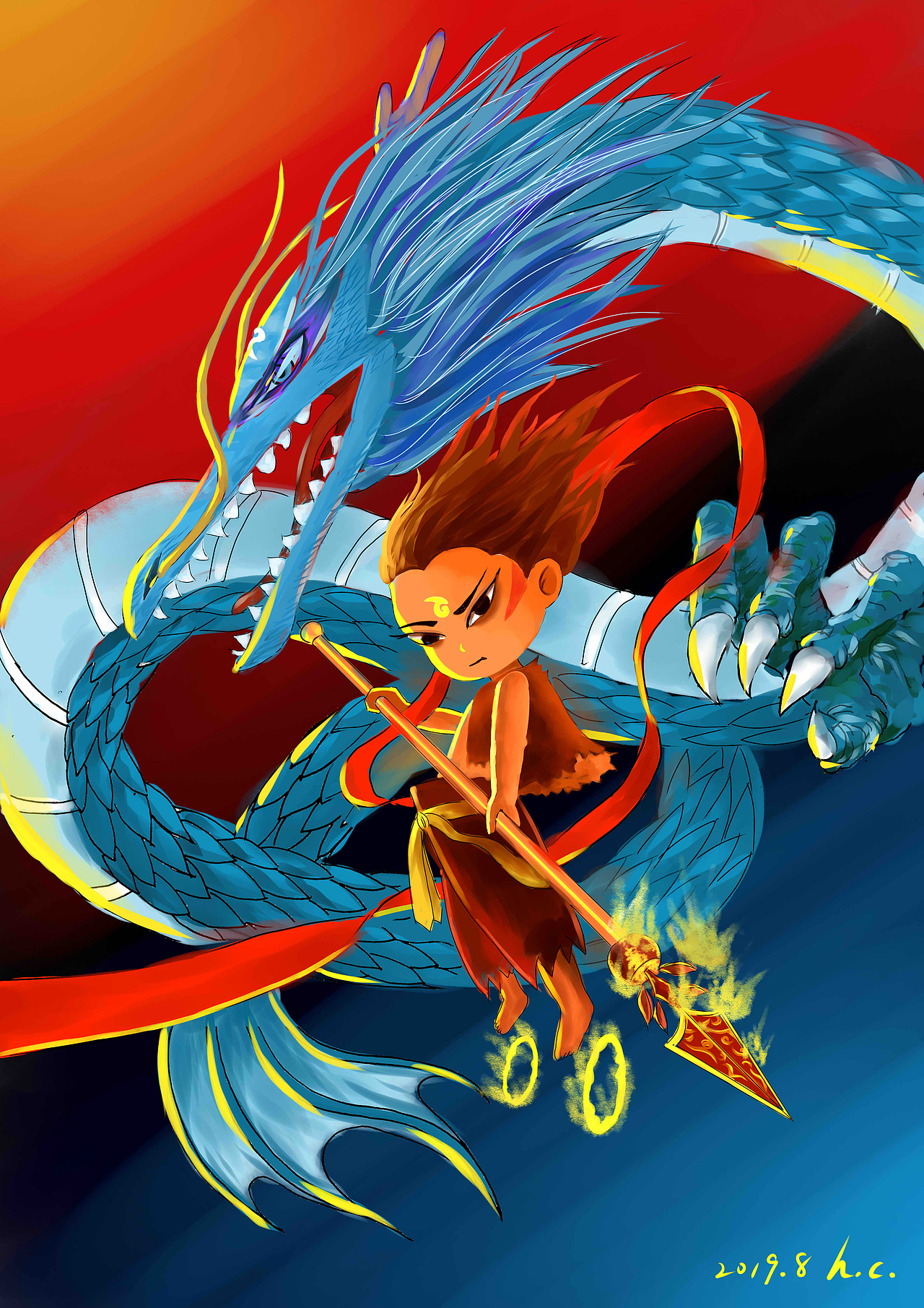 哪吒与敖丙 板绘一枚~