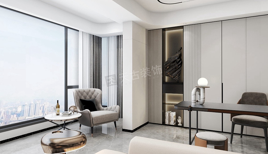 金辉长江铭著大平层装修,现代简约风设计图,天古装饰