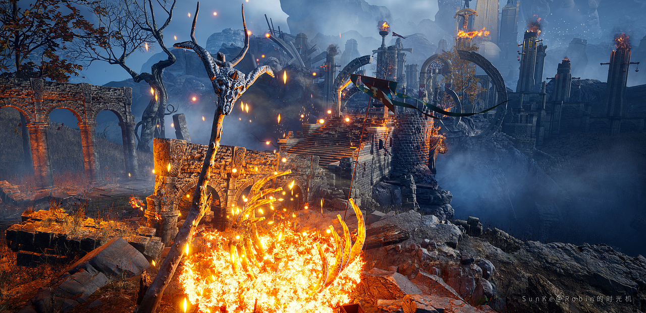 虚幻4游戏场景设计失落的神庙实机游戏试玩demo