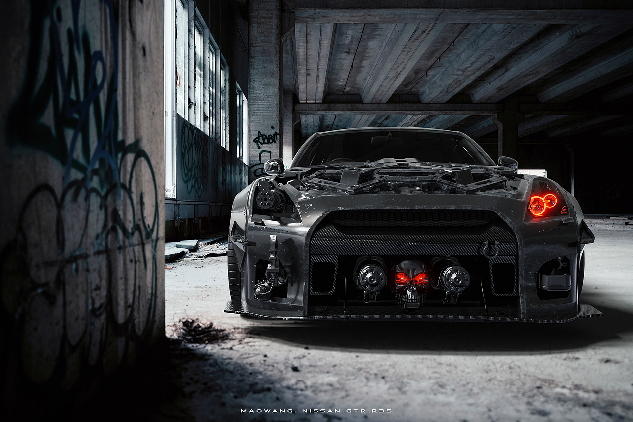 日产Nssan GTR R35 - 汽车渲染
