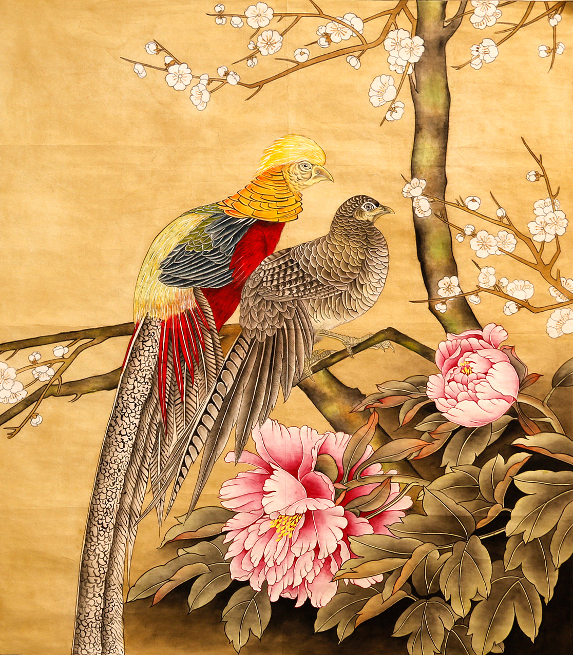 錦雞牡丹工筆畫(huà)（圖ZMjM4MTc1MDMy） - 繪畫(huà) - 站酷設(shè)計(jì)師洛書(shū)芳華原創(chuàng)素材 - 站酷ZCOOL