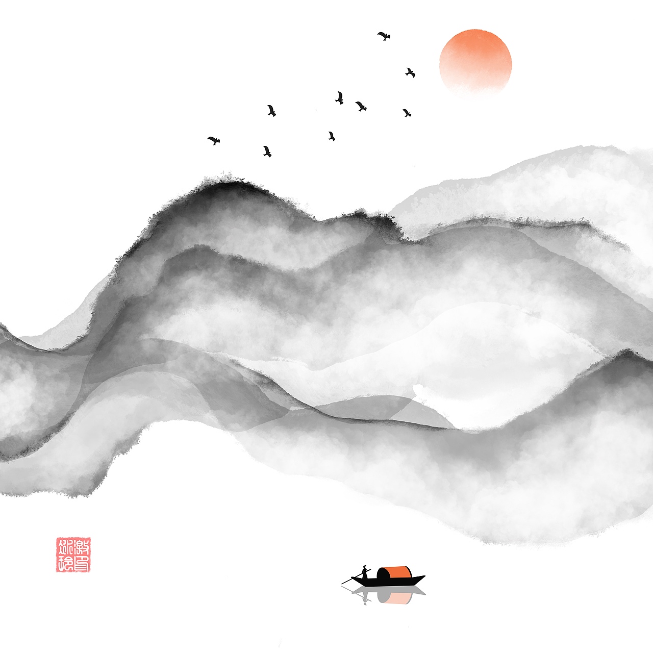 国风水墨插画（图ZMjc2MTQ4MzYw） - 创作习作 - 站酷设计师Z26940736原创素材 - 站酷ZCOOL