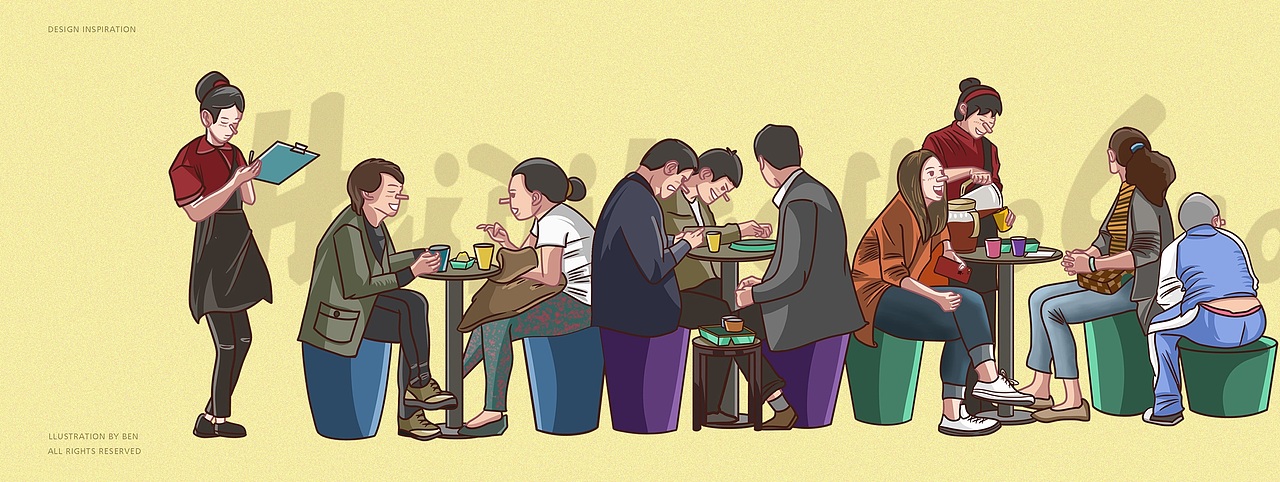 为什么我喝个奶茶要排三个小时？（图ZMTM3MzQxMjYw） - 商业插画 - 站酷设计师阿Ben同学原创素材 - 站酷ZCOOL