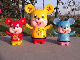 十二生肖新年玻璃钢卡通老鼠雕塑成为商场亮点