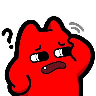 b63【魔鬼猫表情-不清楚诶】#半身 疑惑 摸脑袋 疑问 问号 ip动漫