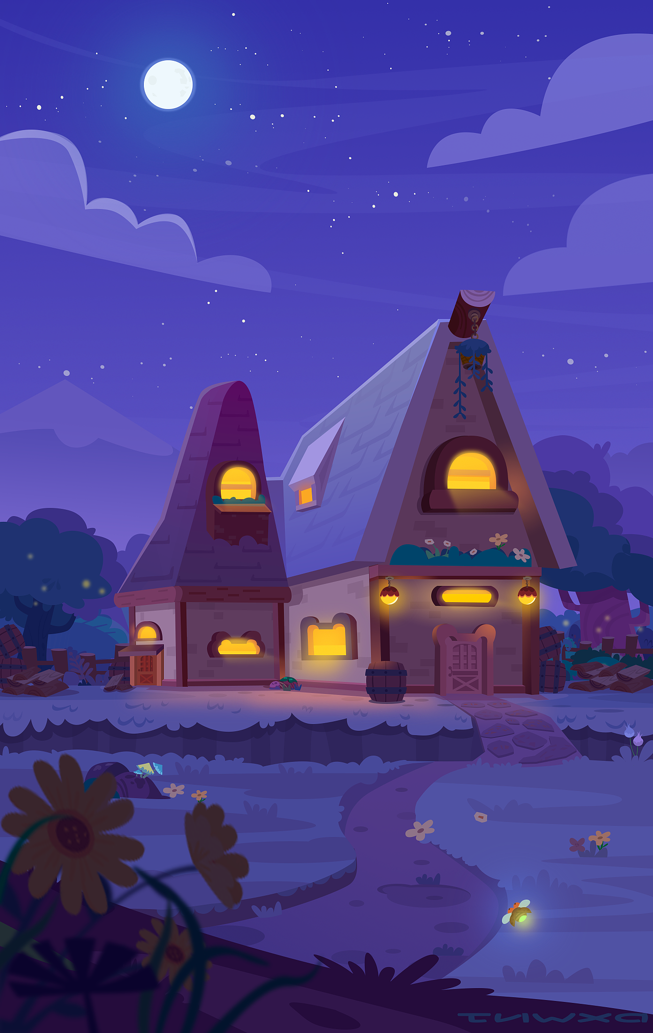 山中小屋（图ZMjczOTE5ODAw） - 儿童插画 - 站酷设计师独行蜗牛君原创素材 - 站酷ZCOOL