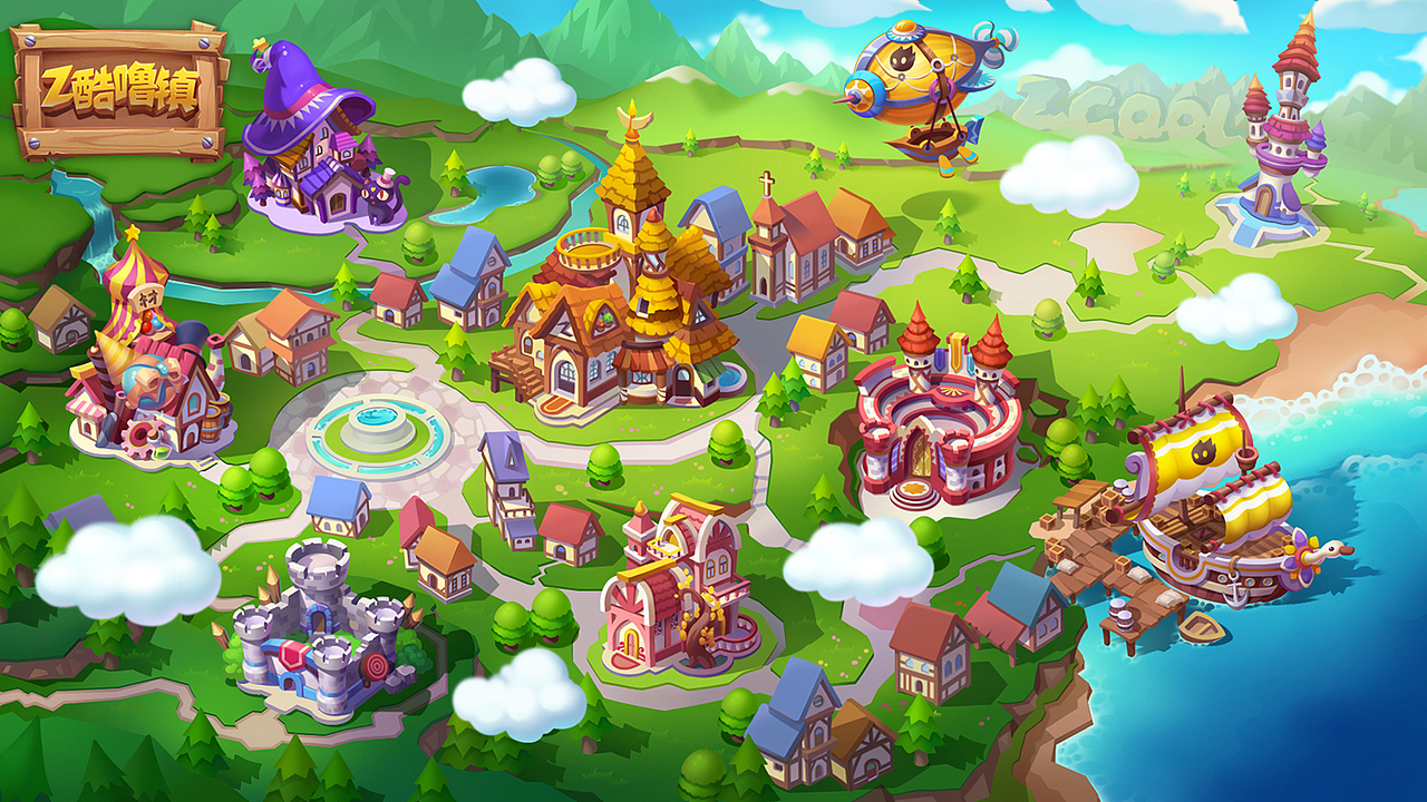 场景大地图|插画|游戏原画|六翼喀啦_原创作品-站酷zcool