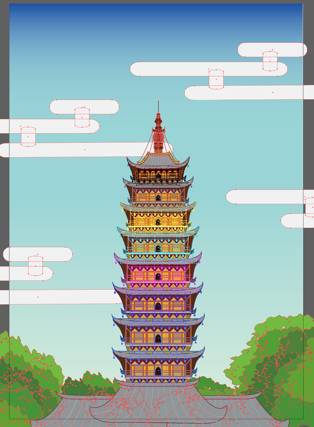 常熟方塔平面插画练习镇江/插画师/5年前/817浏览koow39